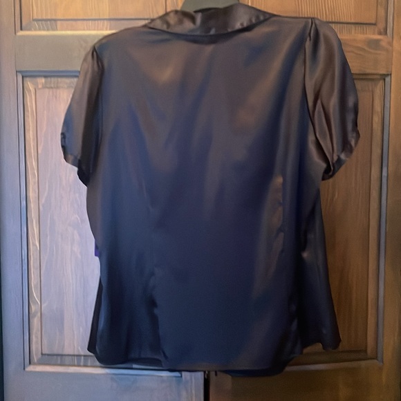 APT. 9 Black Plus Size 2X Satin-like Short Sleeve Top. Classic for any closet - Picture 4 of 12